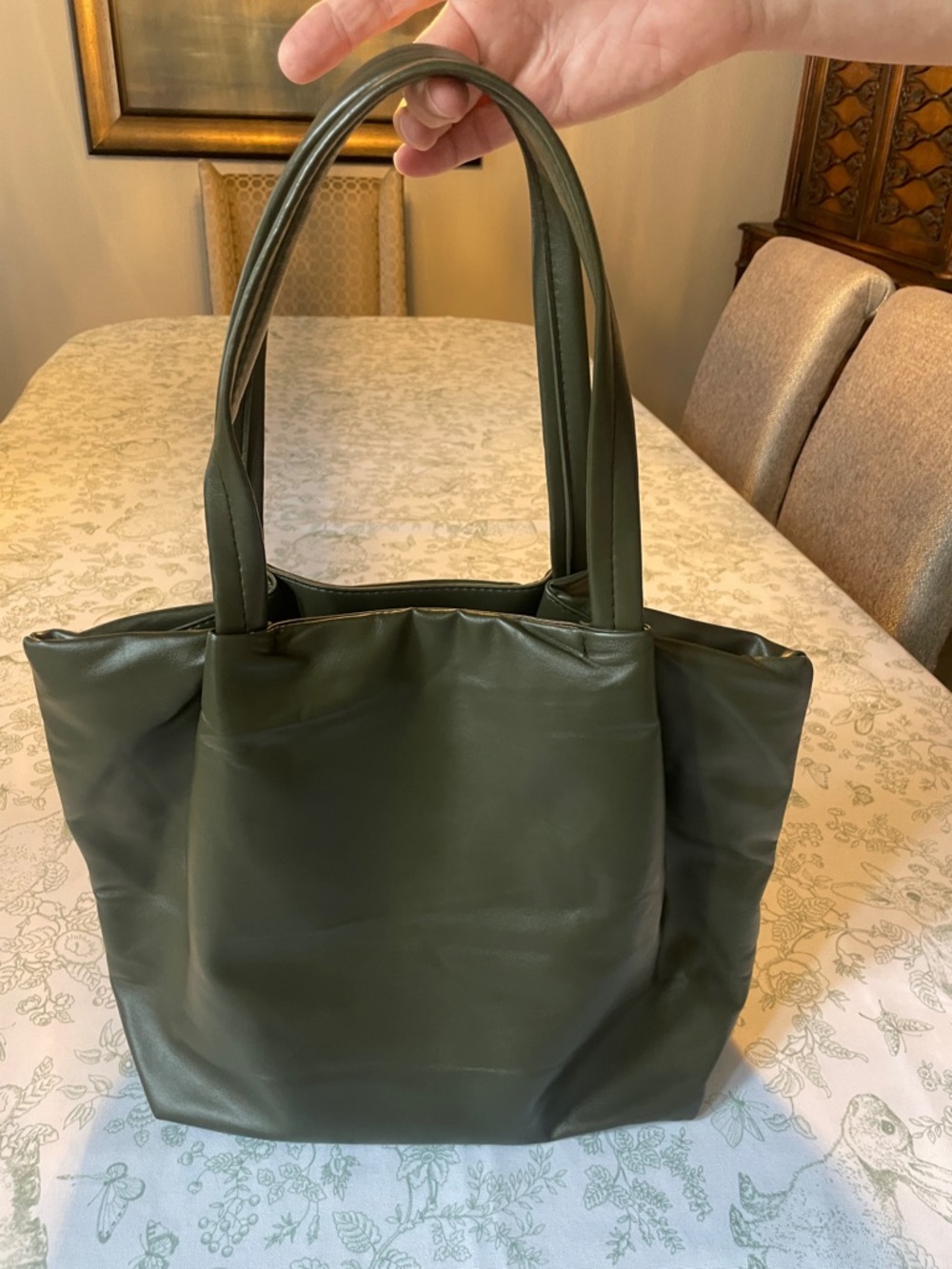 Neiman Marcus Olive Green Tote Bag